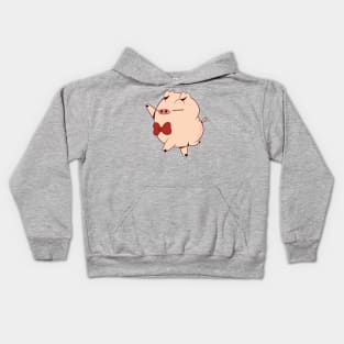 Piggy With A Bow Tie Kids Hoodie